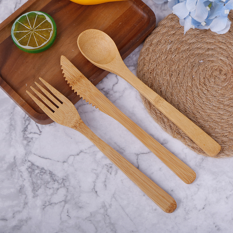 Bamboo Cutlery Travel - 1 Set Bamboo Travel Cutlery Set