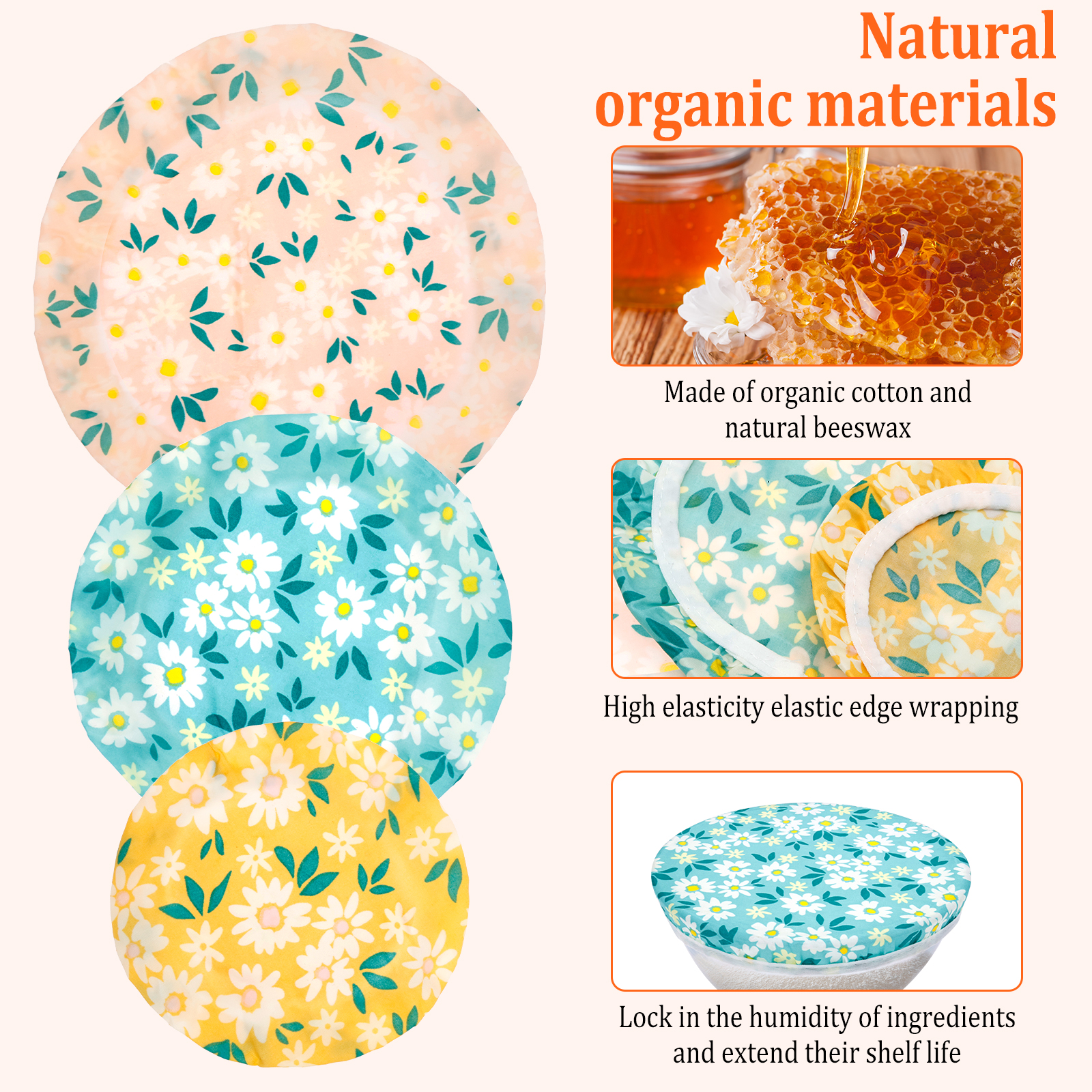 3Pcs Beeswax Bowl Cover Reusab - đánh giá và giá Beeswax Food Cover