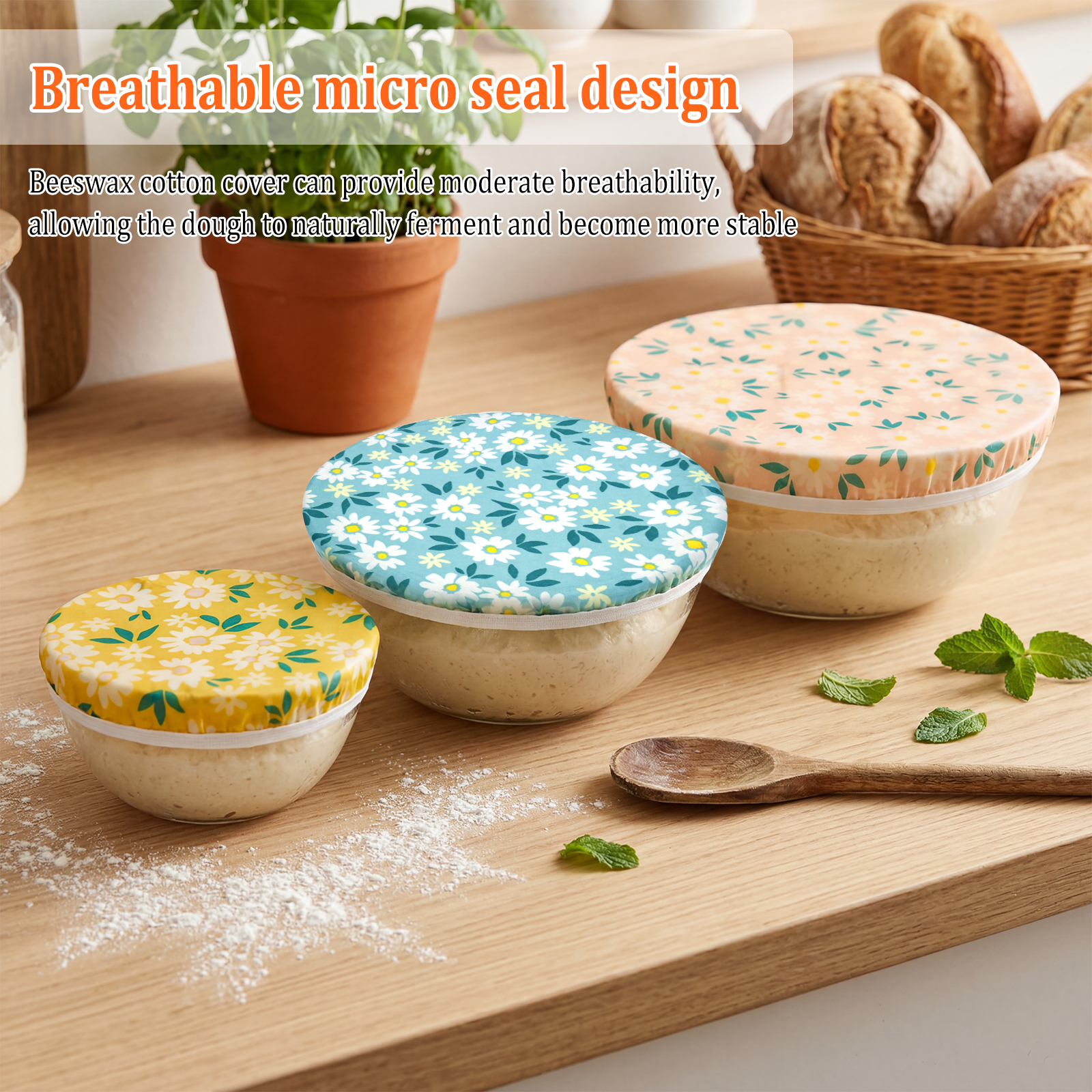 3Pcs Beeswax Bowl Cover Reusab - đánh giá và giá Beeswax Food Cover