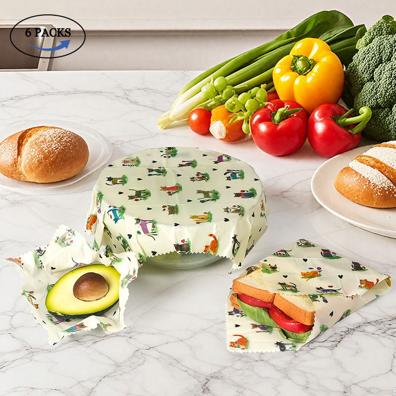 6 Packs (2S. 2M, 2L) reusable  - đánh giá và giá Beeswax Food Cover