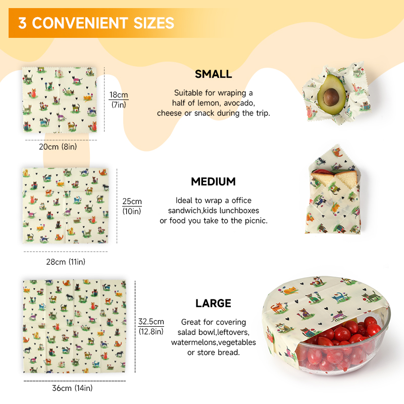 6 Packs (2S. 2M, 2L) reusable  - đánh giá và giá Beeswax Food Cover