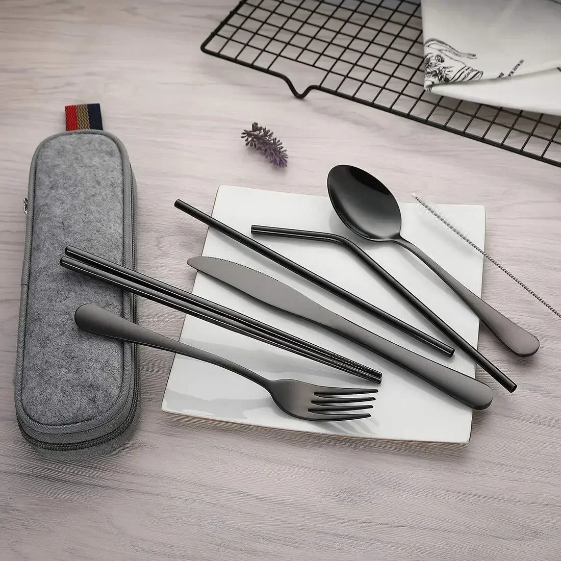 8Pcs/set Tableware Reusable Tr - đánh giá và giá Bamboo Cutlery Travel