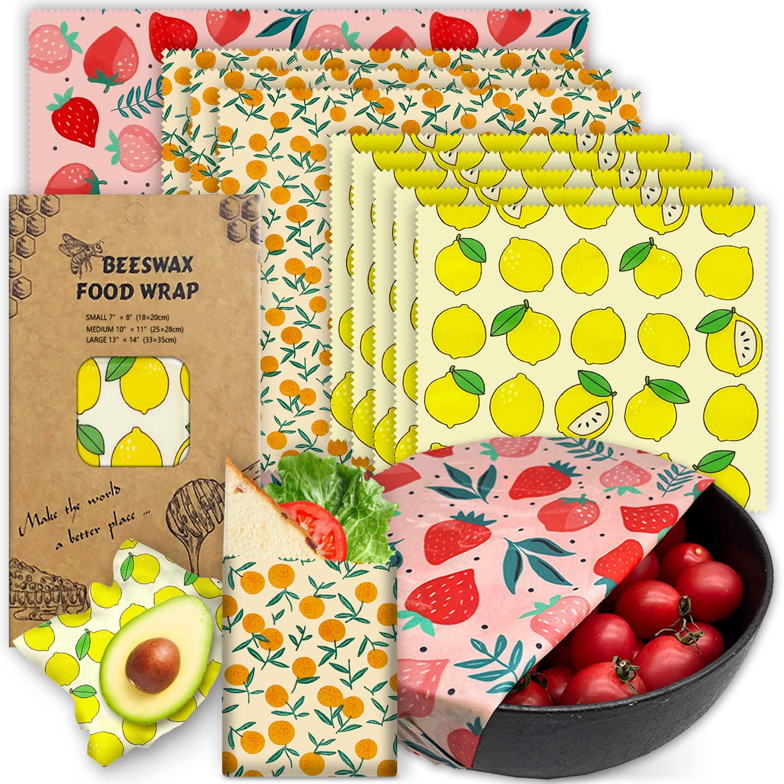3PC/SET Beeswax Food Wraps Reu - đánh giá và giá Beeswax Food Cover