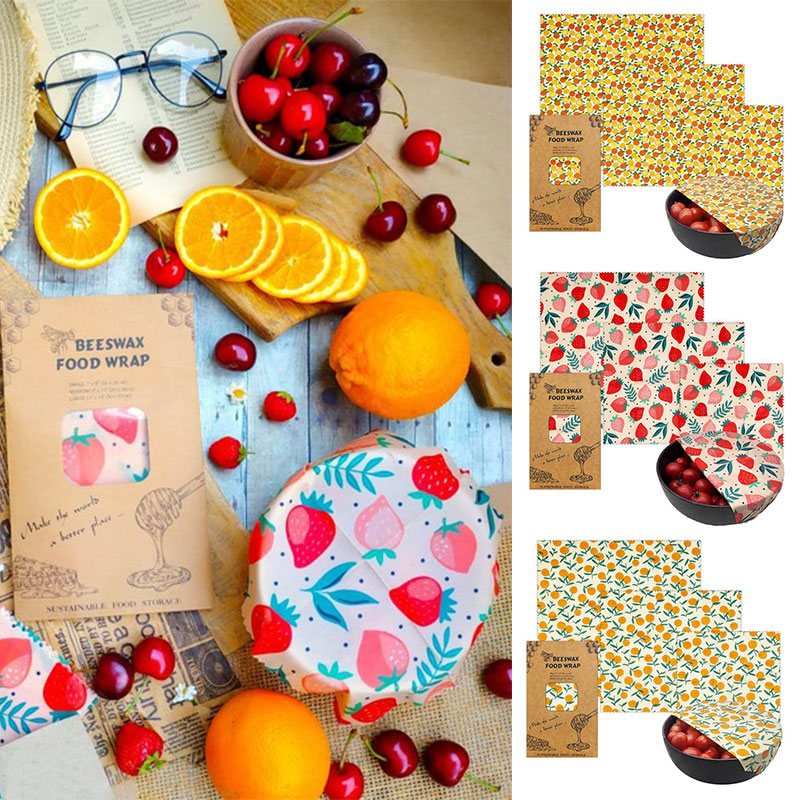 3Pcs/Set Cotton Beeswax Wrap C - đánh giá và giá Beeswax Food Cover