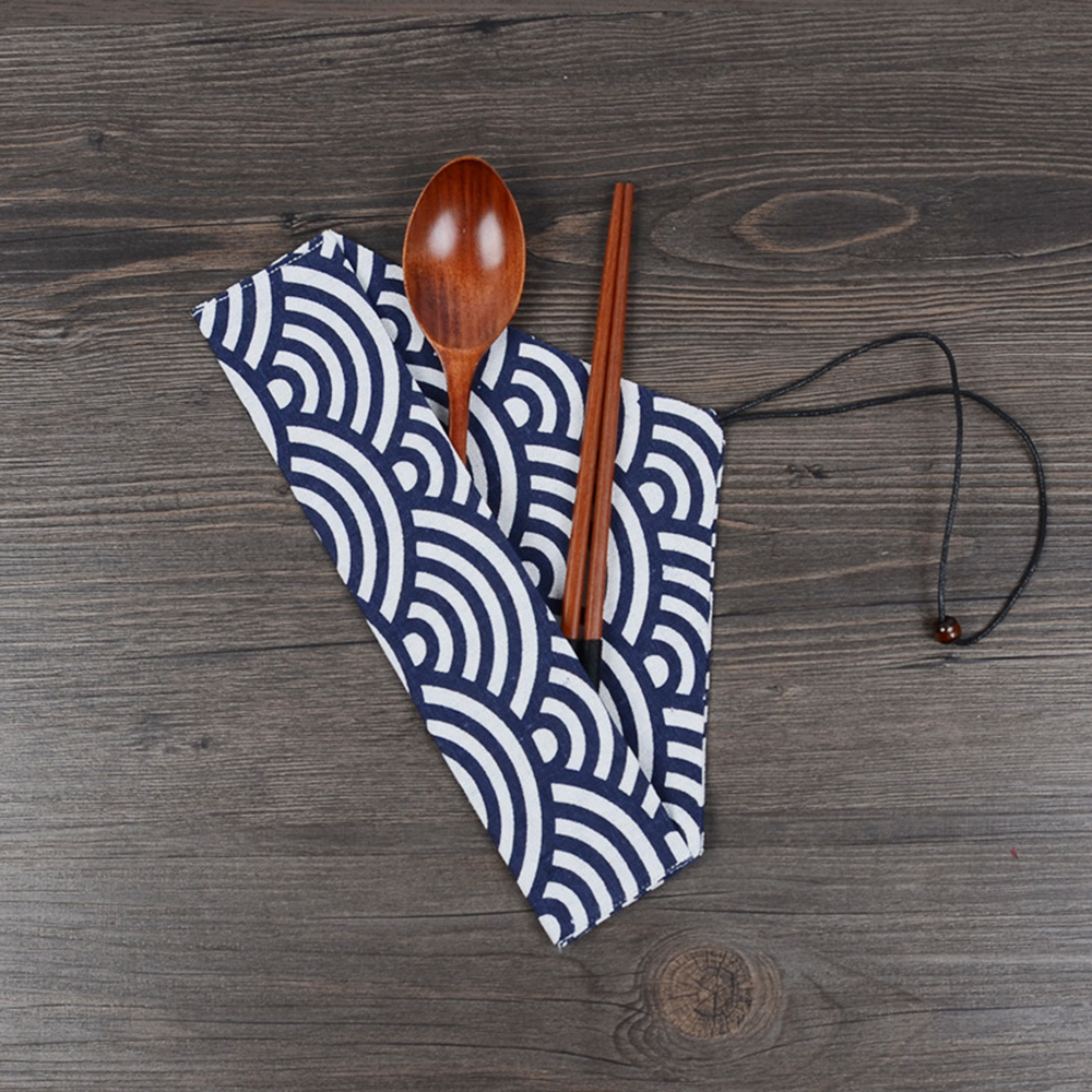 Portable Cutlery Bag Reusable  - đánh giá và giá Bamboo Cutlery Travel