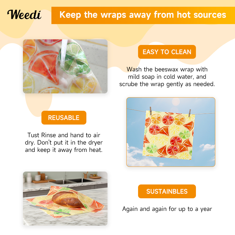 WEEDI 6PCS Plastic-Free Reusab - đánh giá và giá Beeswax Food Cover