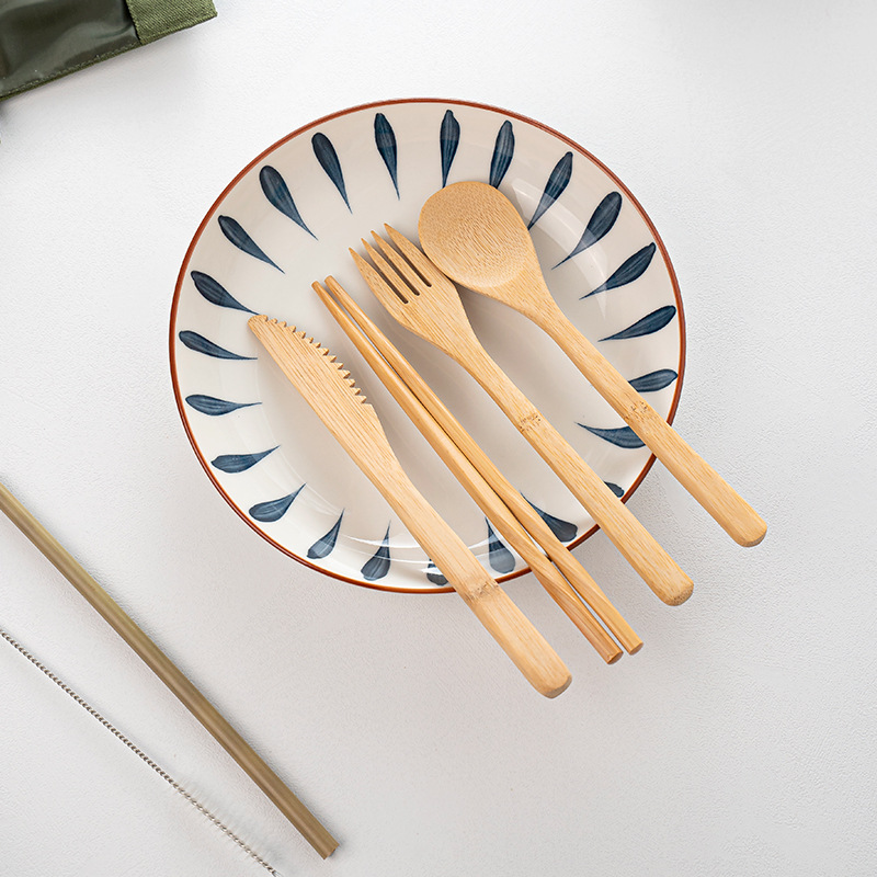Bamboo Travel Tableware Reusab - đánh giá và giá Bamboo Cutlery Travel