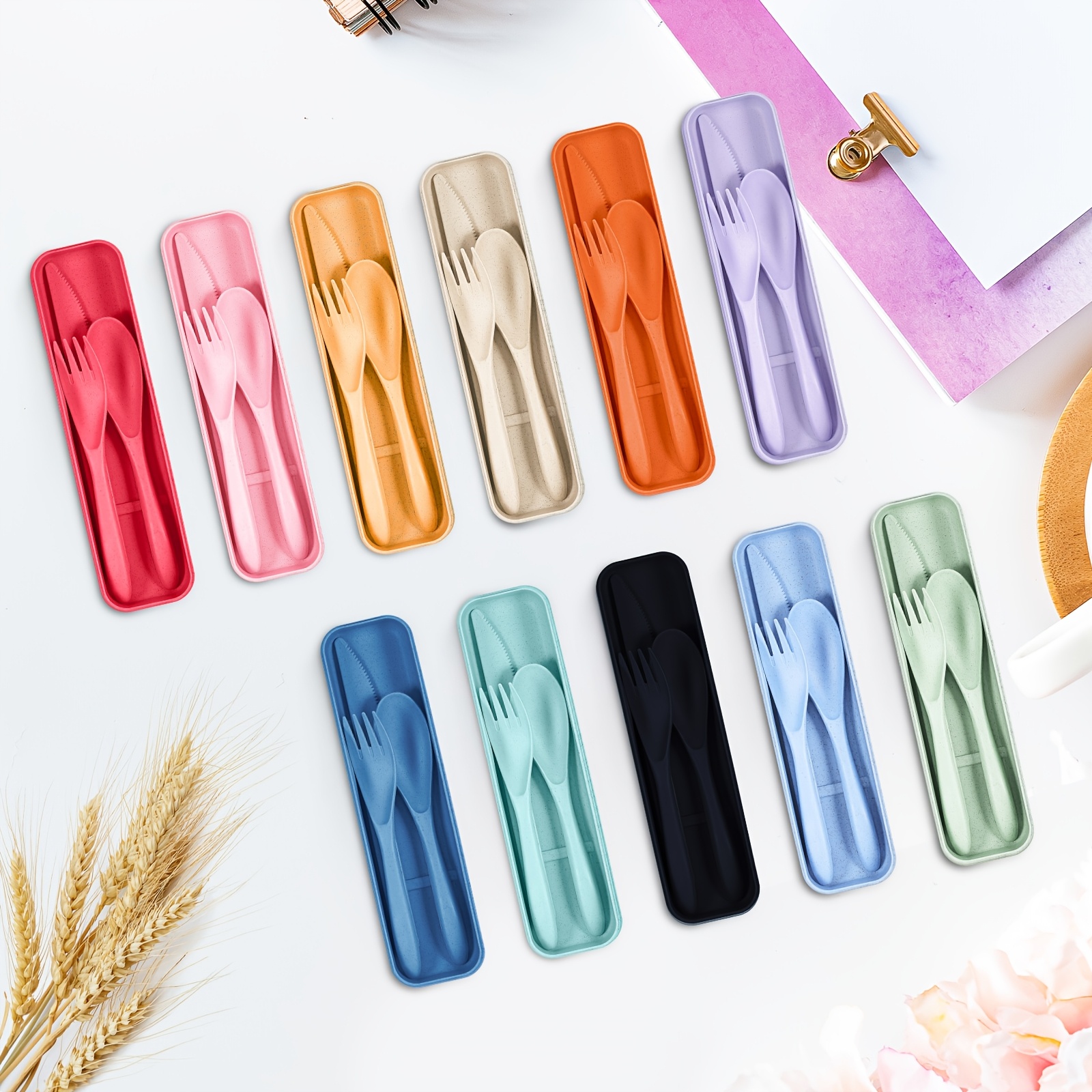 77 Sets Reusable Travel Utensi - đánh giá và giá Bamboo Cutlery Travel