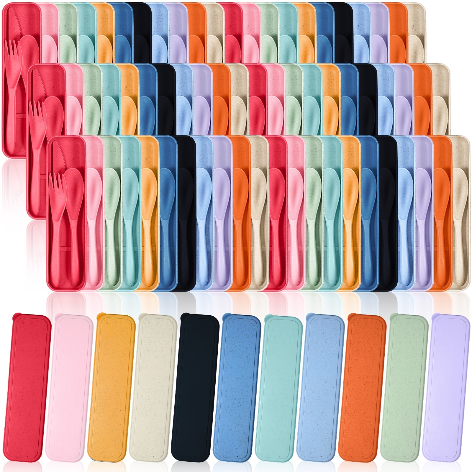 77 Sets Reusable Travel Utensi - đánh giá và giá Bamboo Cutlery Travel